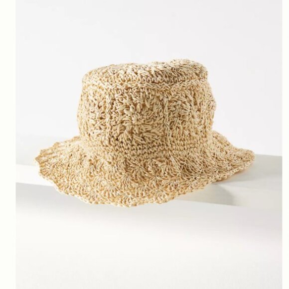 Anthropologie crochet bucket beach hat - Picture 1 of 6